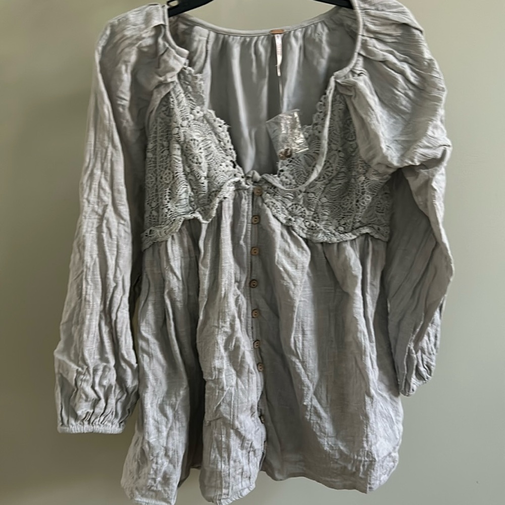 Gray Free people mini dress flows new without tags size M so cute